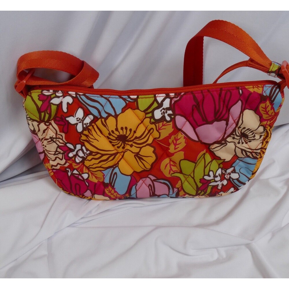 Vera Bradley Folklorico Floral Quilted Crossbody Bag Adjustable Strap Retired